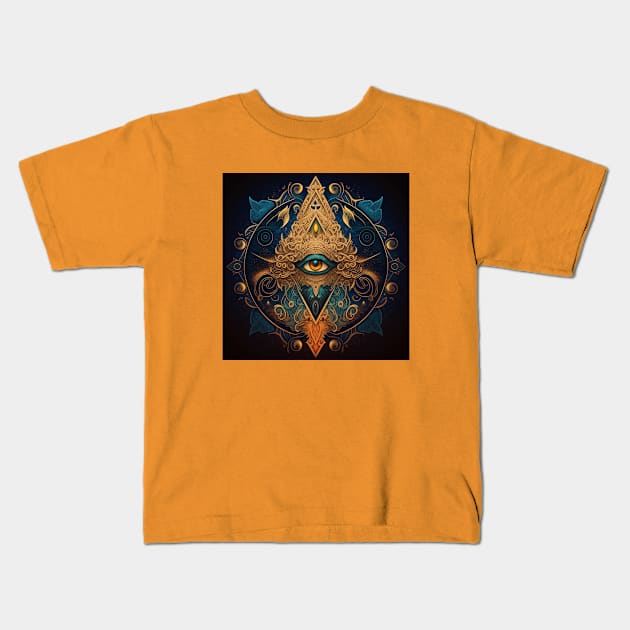 Mystical All-Seeing Eye Kids T-Shirt by Star Scrunch